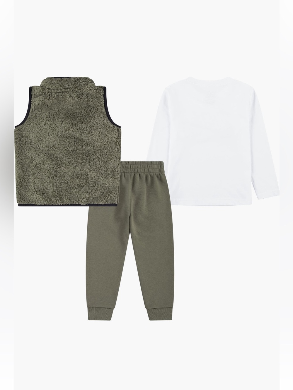 Nike Army green Faux Fur Sheerling 3 piece set, 2t - Picture 2 of 15